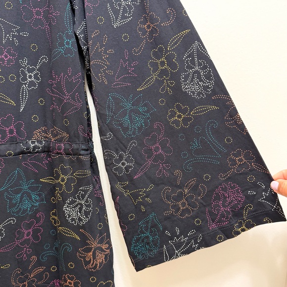 Gudrun Sjoden Drawstring Tunic Top Flare Sleeve Pockets Black Multi Size M - Picture 5 of 10